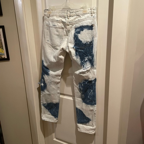 Forever 21 Distressed Heavy Denim Bleached Spots Contrast Stitching Rips - Picture 5 of 5